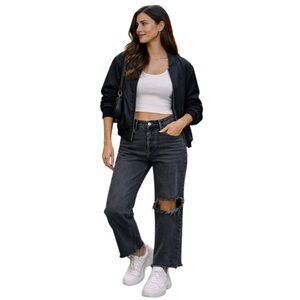 Zara Distressed Denim Jeans Size 10